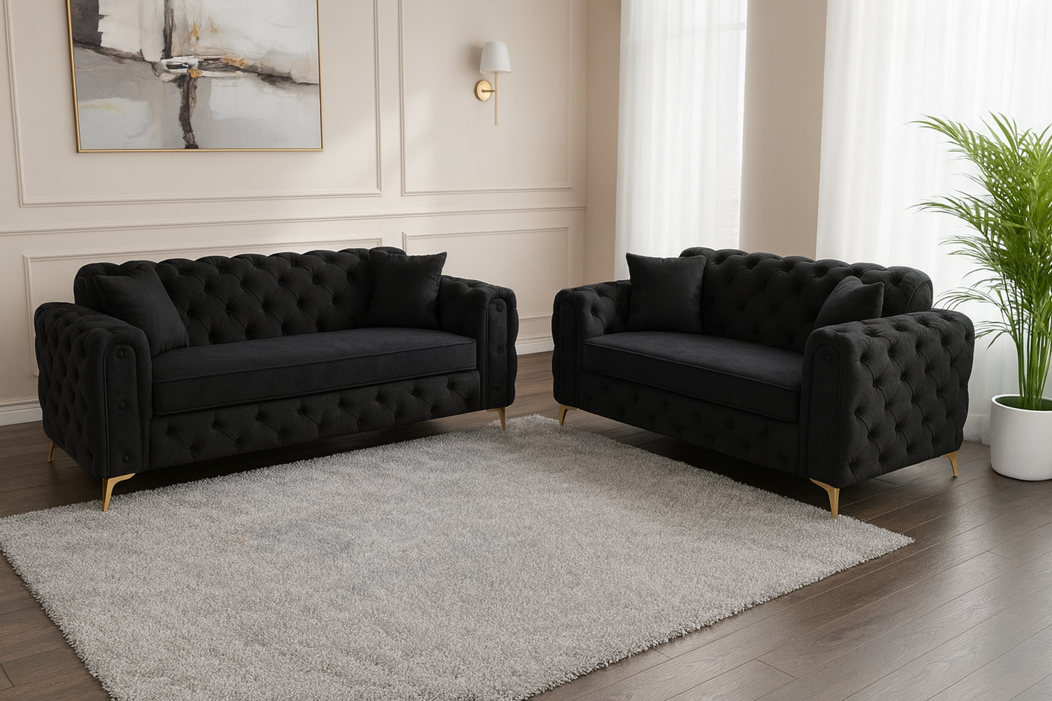 Ambassador Sofa | Dollar Sofa | Bespoke Luxury 2 seater, 3 seater, 4 seater and 5 seater with different color options of multiple fabrics of plush velvet fabric, teddy boucle fabric, naple fabric, and marble fabric - Legacy Living UK