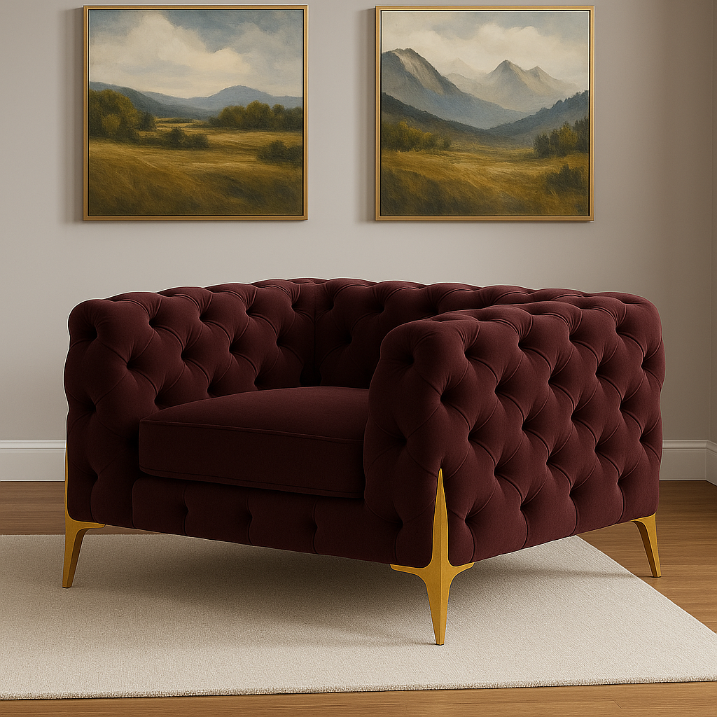 Ambassador Chesterfield Sofa | Bespoke Luxury 1 seater, 2 seater, 3 seater, 4 seater and 5 seater with different color options of multiple fabrics of plush velvet fabric, teddy boucle fabric, naple fabric, and marble fabric - Legacy Living UK