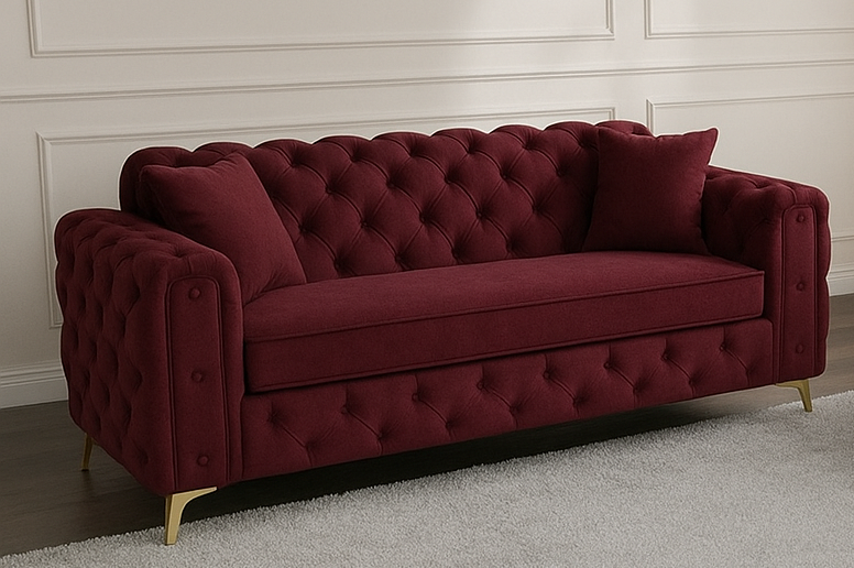 Ambassador Sofa | Dollar Sofa | Bespoke Luxury 2 seater, 3 seater, 4 seater and 5 seater with different color options of multiple fabrics of plush velvet fabric, teddy boucle fabric, naple fabric, and marble fabric - Legacy Living UK