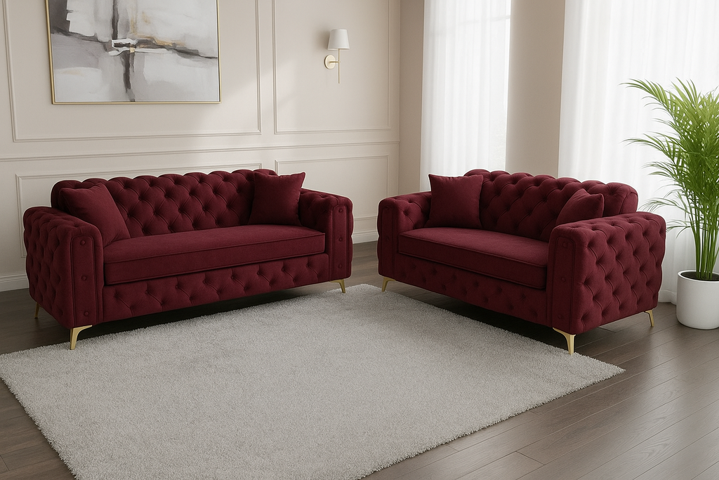 Ambassador Sofa | Dollar Sofa | Bespoke Luxury 2 seater, 3 seater, 4 seater and 5 seater with different color options of multiple fabrics of plush velvet fabric, teddy boucle fabric, naple fabric, and marble fabric - Legacy Living UK