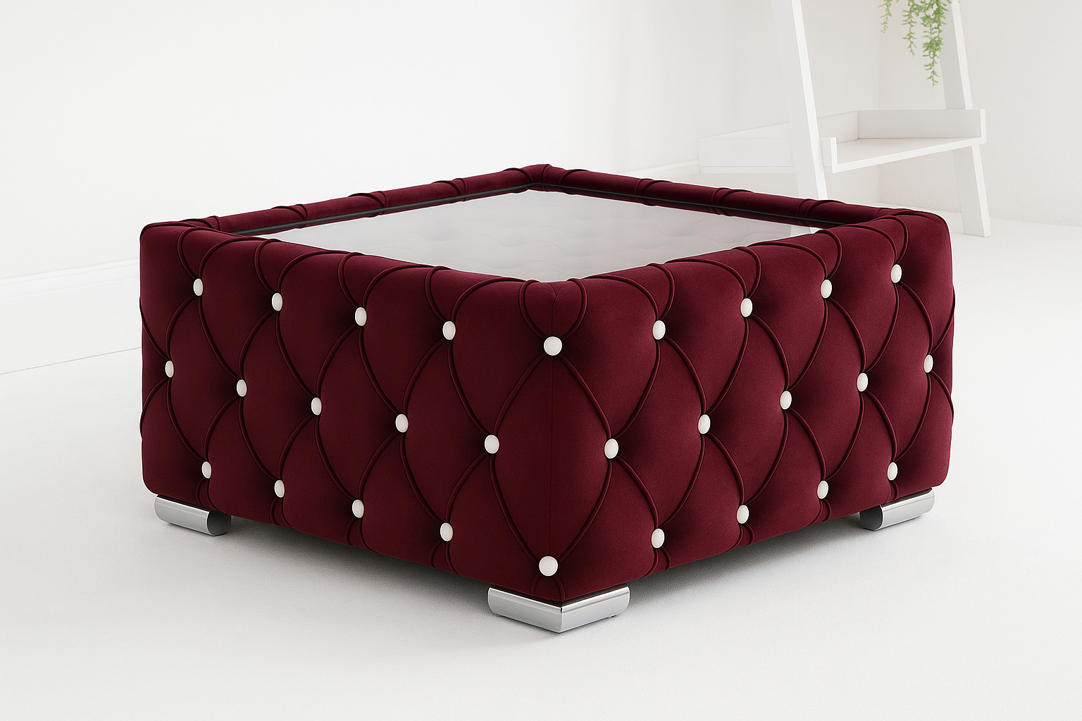 Upholstered Glass Top Coffee Table - Legacy Living UK