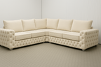 Ashton Corner Sofa | Bespoke L-Shaped with different color options of multiple fabrics of plush velvet fabric, teddy boucle fabric, naple fabric, and marble fabric - Legacy Living UK