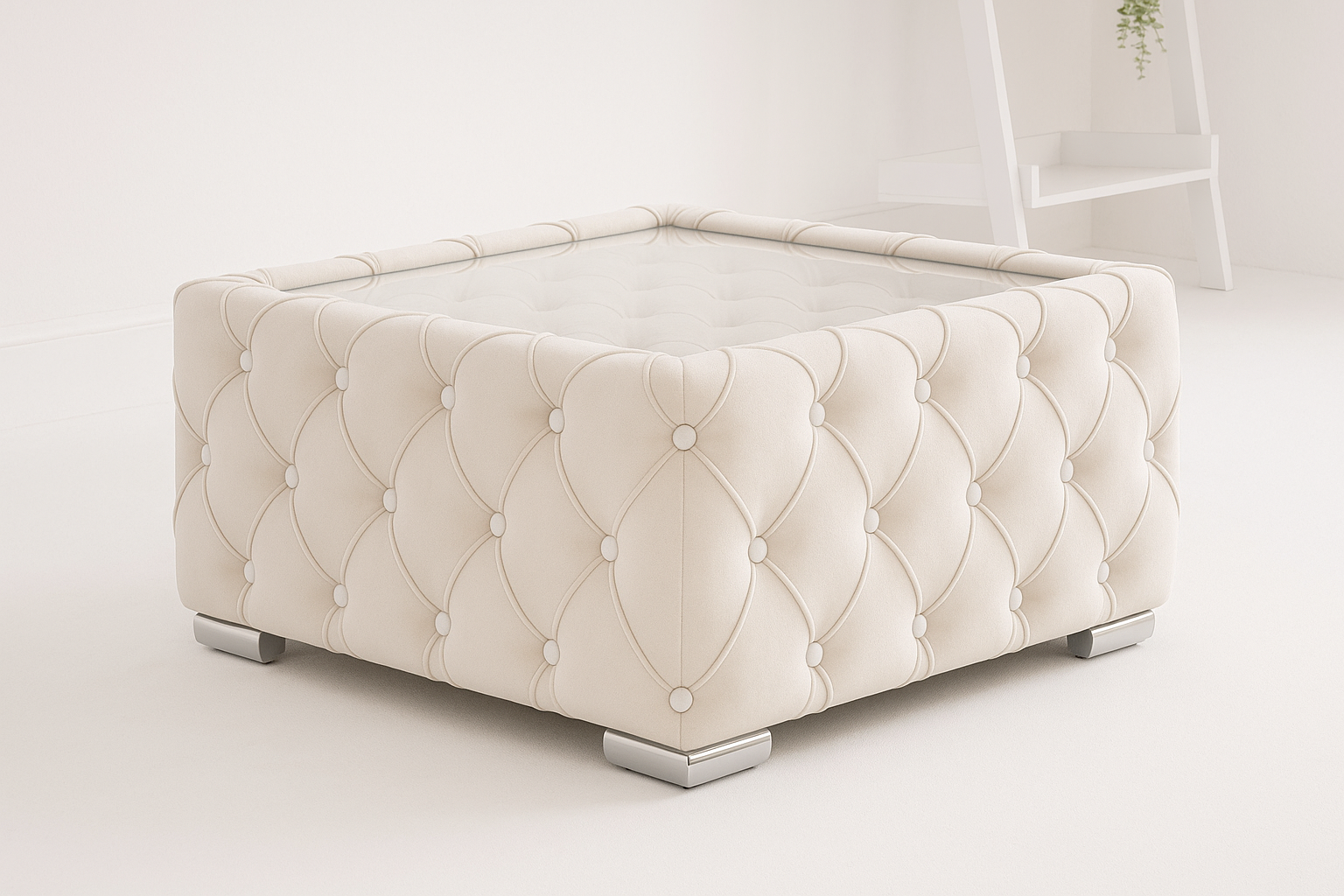 Upholstered Glass Top Coffee Table - Legacy Living UK