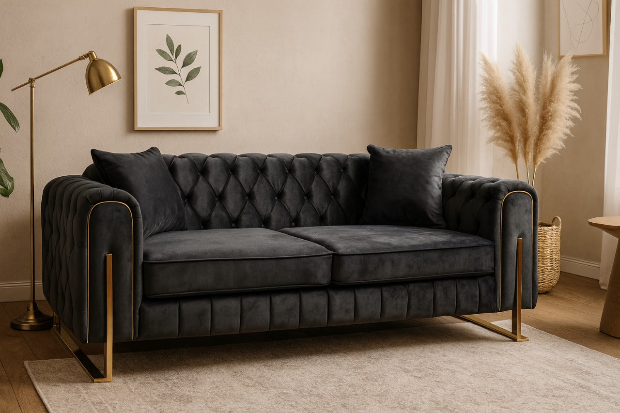 Turkish sofa having 2 seater, 3 seater, 4 seater, 5 seater, with different color options of multiple fabric of plush velvet fabric, teddy boucle fabric, naple fabric and marble fabric.