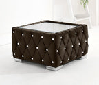 Upholstered Glass Top Coffee Table - Legacy Living UK
