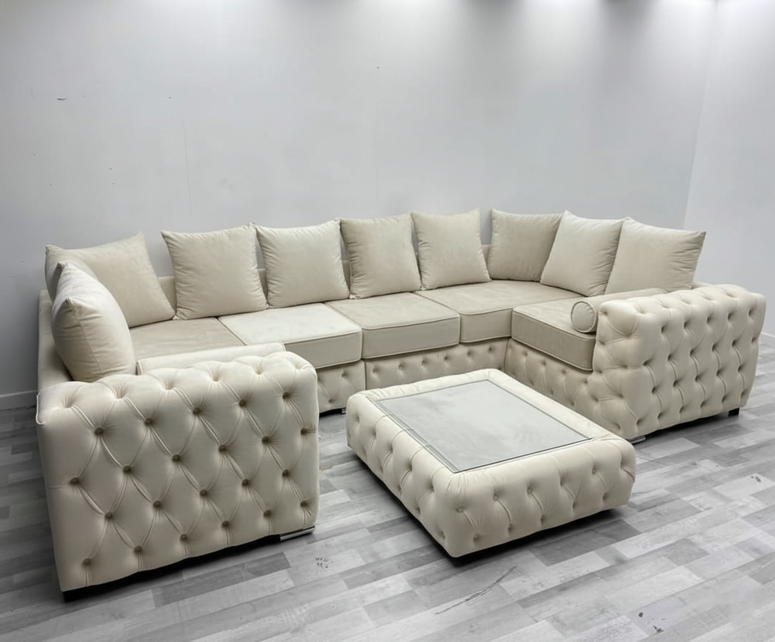 Ashton 6 Seater U-Shape Sofa | Luxury Bespoke Sofa - Legacy Living UK