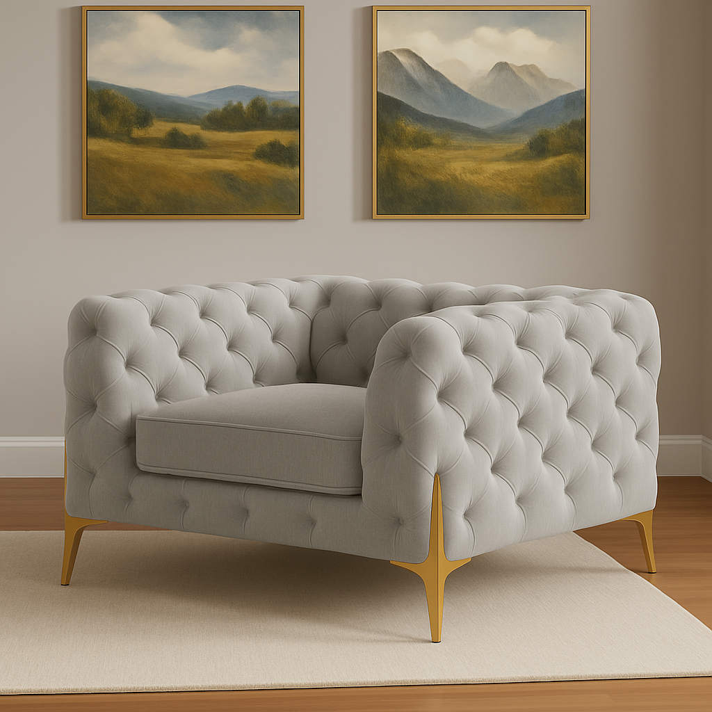 Ambassador Chesterfield Sofa | Bespoke Luxury 1 seater, 2 seater, 3 seater, 4 seater and 5 seater with different color options of multiple fabrics of plush velvet fabric, teddy boucle fabric, naple fabric, and marble fabric - Legacy Living UK