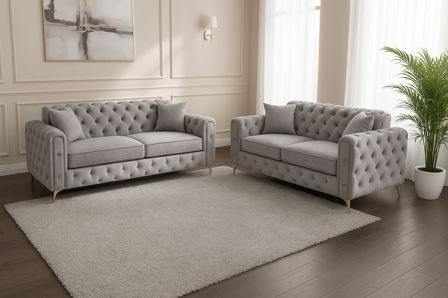 Ambassador Sofa | Dollar Sofa | Bespoke Luxury 2 seater, 3 seater, 4 seater and 5 seater with different color options of multiple fabrics of plush velvet fabric, teddy boucle fabric, naple fabric, and marble fabric - Legacy Living UK