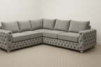 Ashton Corner Sofa | Bespoke L-Shaped with different color options of multiple fabrics of plush velvet fabric, teddy boucle fabric, naple fabric, and marble fabric - Legacy Living UK