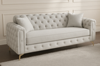 Ambassador Sofa | Dollar Sofa | Bespoke Luxury 2 seater, 3 seater, 4 seater and 5 seater with different color options of multiple fabrics of plush velvet fabric, teddy boucle fabric, naple fabric, and marble fabric - Legacy Living UK