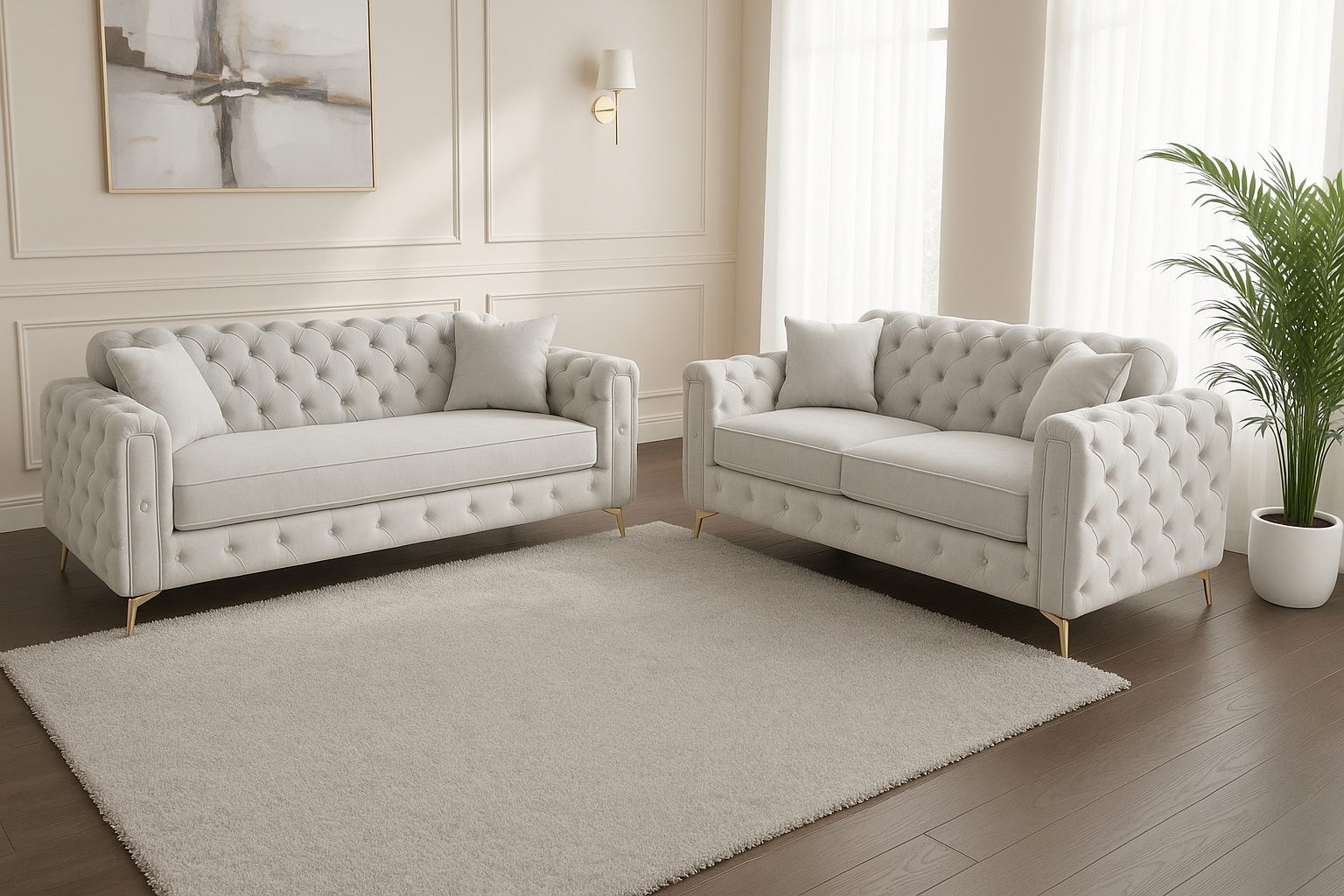 Ambassador Sofa | Dollar Sofa | Bespoke Luxury 2 seater, 3 seater, 4 seater and 5 seater with different color options of multiple fabrics of plush velvet fabric, teddy boucle fabric, naple fabric, and marble fabric - Legacy Living UK