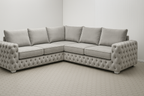 Ashton Corner Sofa | Bespoke L-Shaped with different color options of multiple fabrics of plush velvet fabric, teddy boucle fabric, naple fabric, and marble fabric - Legacy Living UK