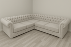 Chesterfield Italian Corner Sofa | Bespoke L-Shaped with different color options of multiple fabrics of plush velvet fabric, teddy boucle fabric, naple fabric and marble fabric - Legacy Living UK
