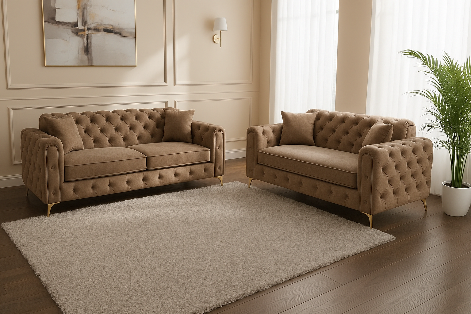 Ambassador Sofa | Dollar Sofa | Bespoke Luxury 2 seater, 3 seater, 4 seater and 5 seater with different color options of multiple fabrics of plush velvet fabric, teddy boucle fabric, naple fabric, and marble fabric - Legacy Living UK