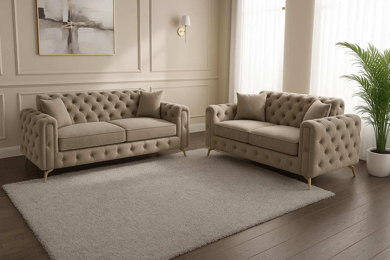 Ambassador Sofa | Dollar Sofa | Bespoke Luxury 2 seater, 3 seater, 4 seater and 5 seater with different color options of multiple fabrics of plush velvet fabric, teddy boucle fabric, naple fabric, and marble fabric - Legacy Living UK