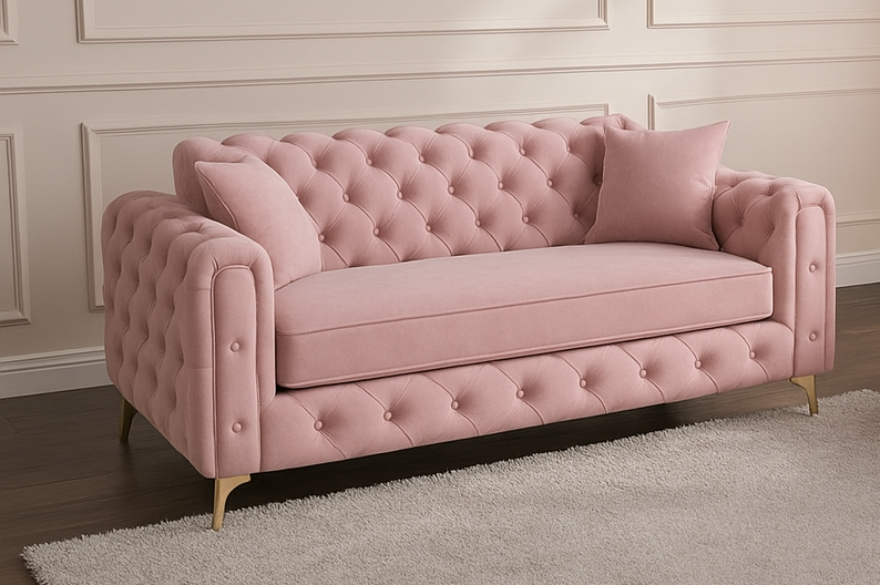Ambassador Sofa | Dollar Sofa | Bespoke Luxury 2 seater, 3 seater, 4 seater and 5 seater with different color options of multiple fabrics of plush velvet fabric, teddy boucle fabric, naple fabric, and marble fabric - Legacy Living UK