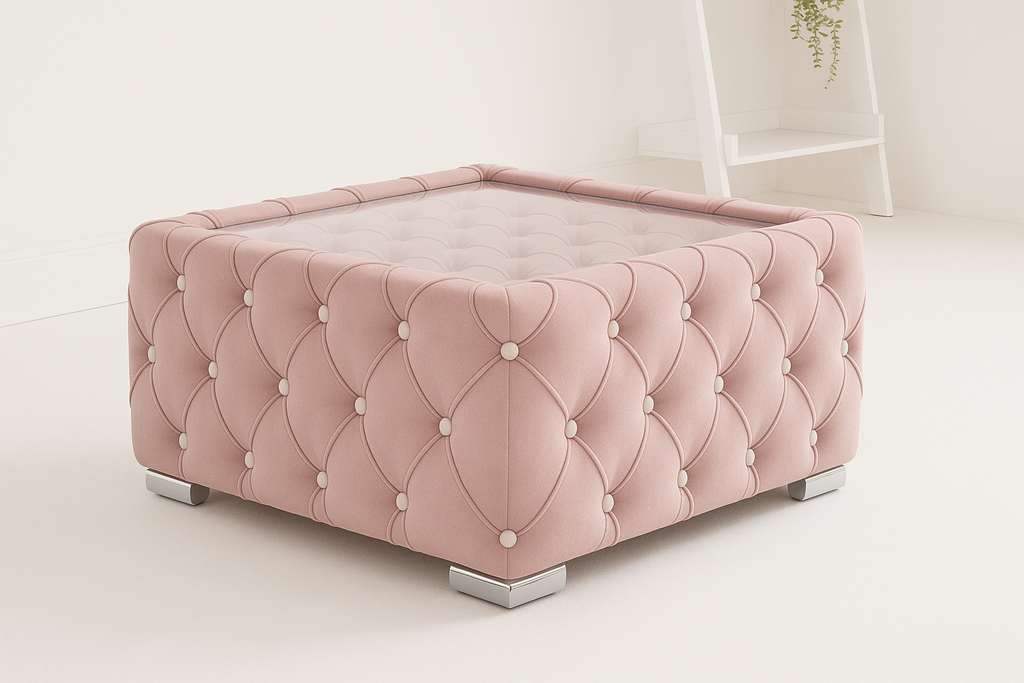 Upholstered Glass Top Coffee Table - Legacy Living UK
