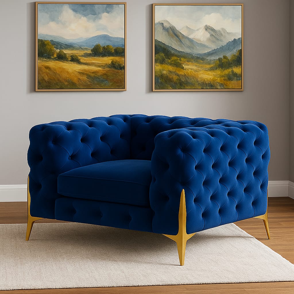 Ambassador Chesterfield Sofa | Bespoke Luxury 1 seater, 2 seater, 3 seater, 4 seater and 5 seater with different color options of multiple fabrics of plush velvet fabric, teddy boucle fabric, naple fabric, and marble fabric - Legacy Living UK