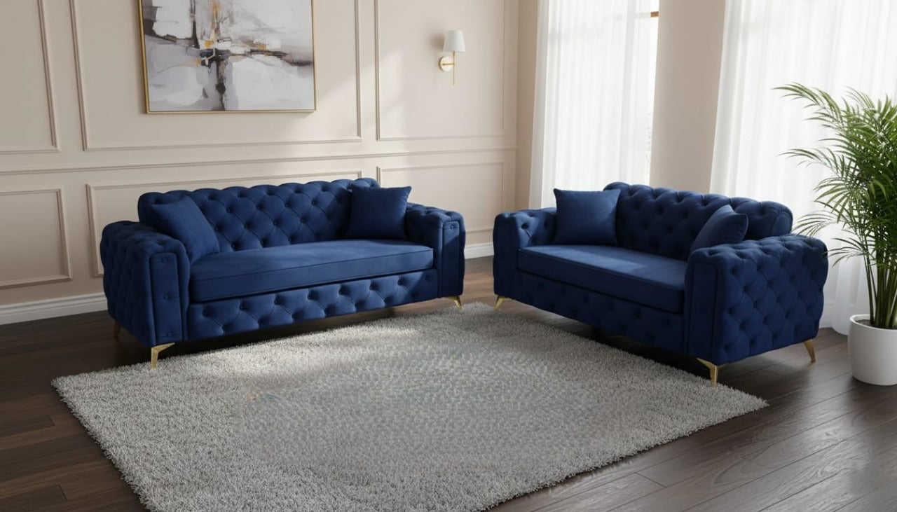 Ambassador Sofa | Dollar Sofa | Bespoke Luxury 2 seater, 3 seater, 4 seater and 5 seater with different color options of multiple fabrics of plush velvet fabric, teddy boucle fabric, naple fabric, and marble fabric - Legacy Living UK