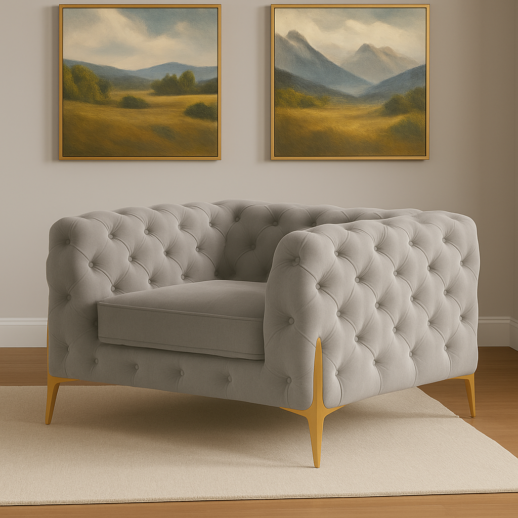 Ambassador Chesterfield Sofa | Bespoke Luxury 1 seater, 2 seater, 3 seater, 4 seater and 5 seater with different color options of multiple fabrics of plush velvet fabric, teddy boucle fabric, naple fabric, and marble fabric - Legacy Living UK