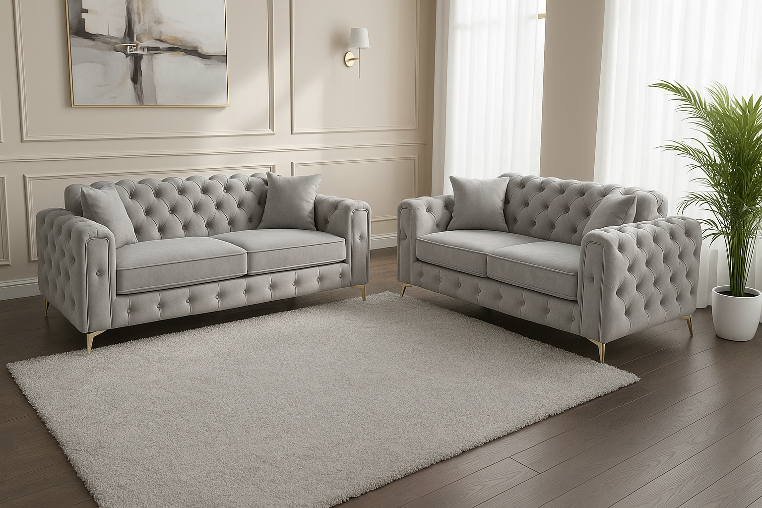 Ambassador Sofa | Dollar Sofa | Bespoke Luxury 2 seater, 3 seater, 4 seater and 5 seater with different color options of multiple fabrics of plush velvet fabric, teddy boucle fabric, naple fabric, and marble fabric - Legacy Living UK